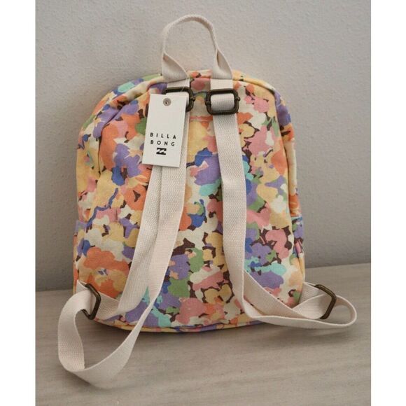Billabong JABGQBMI Women's Purple Floral Mini Mama Canvas Backpack - Picture 2 of 10